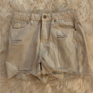 bp white ripped jean shorts